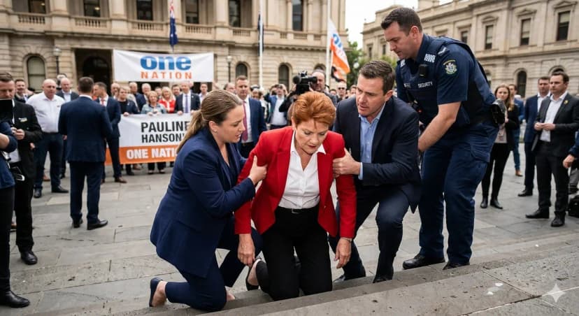 5 minutes ago 😨 Panic engulfed the One Nation party area and the Senate gallery during the session, as Pauline Hanson collapsed due to heartbreaking reasons… Security and medical staff quickly rushed to assist her while senators stood watching in dead silence. We now have deeply emotional updated information on Hanson’s recovery process after the collapse. We extend our deepest condolences to her and her loved ones…👇