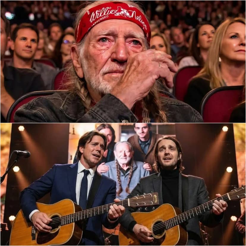 WILLIE NELSON’S TEARS FELL WHEN HIS SONS BEGAN TO SING — Last night Lukas Nelson and Micah Nelson stunned the world with an unplanned duet that carried every mile, every memory, every lesson their father ever gave.