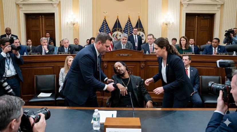 30 MINUTES AGO: Panic gripped the room when Katt Williams suddenly collapsed during an exhausting live interview. Security personnel, paramedics, and studio staff rushed to his aid immediately, while the audience on set—including guests, producers, and thousands of viewers online—watched in absolute shock and dead silence. Now, we have a heartbreaking update on Katt Williams’ battle against a serious illness…