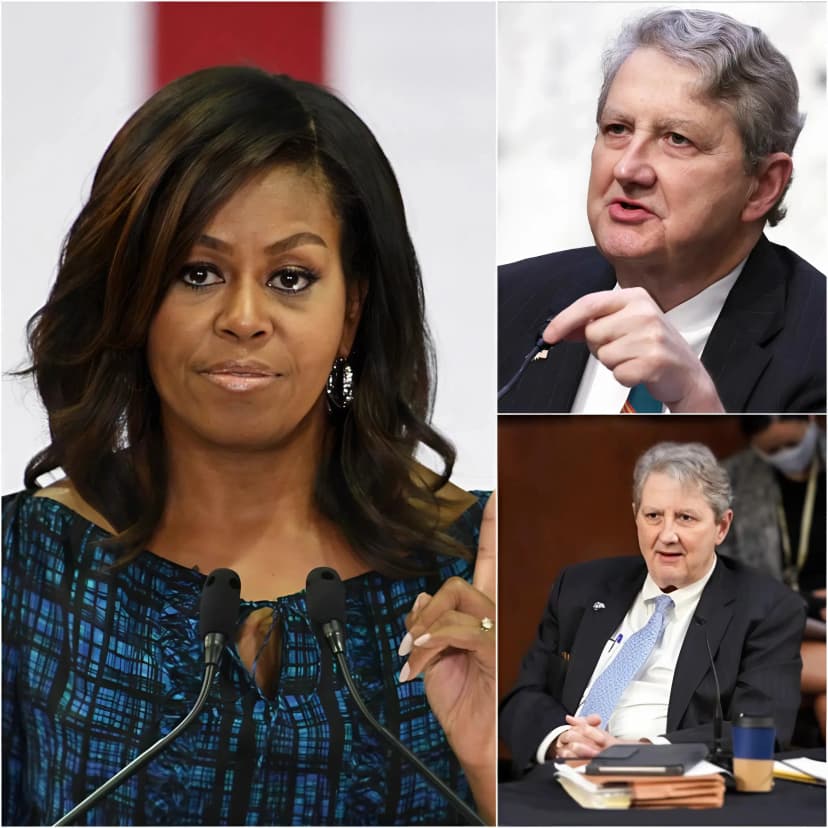 🚨 “Just 9 seconds… and everything turned upside down.” The highly publicized civil trial between former First Lady Michelle Obama and Senator John Neely Kennedy unexpectedly became tense when a witness, identified as a whistleblower, appeared in court. The $100 million defamation lawsuit stems from Kennedy’s controversial remarks about Michelle Obama’s charitable foundation in a speech at the United States Senate. At the hearing in Orleans Parish Civil District Court, the witness presented financial documents related to the foundation’s operations, instantly creating a tense atmosphere in the courtroom. Michelle Obama’s lawyers strongly objected, arguing that the allegations were “unfounded and misleading.” Meanwhile, Kennedy’s team maintained that the documents raised serious questions that needed to be clarified in court. The lawsuit is attracting significant public attention and continues to spark heated debate on social media.