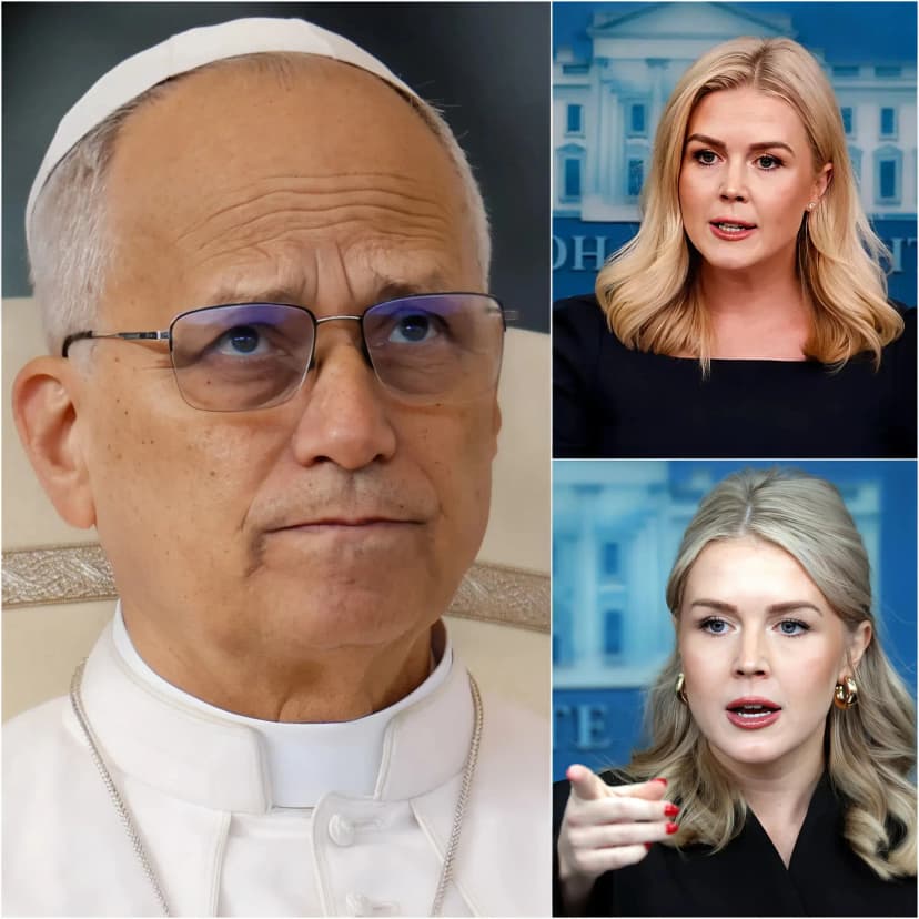 🔥 “YOU SHOULD BE SILENT!” — Karoline Leavitt’s Tweet Backfires as Pope Leo XIV Reads It Live on TV, Responds with Calm Authority, and Leaves Global Audience Stunned in Viral Moment of Silence 🌍📺