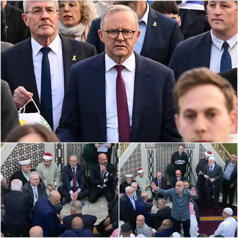 “PUTRID DOG! YOU ARE NOT FIT TO BE PRIME MINISTER” — tensions erupted as Anthony Albanese and Home Affairs Minister Tony Burke attended Eid prayers at Lakemba Mosque and unexpectedly faced a wave of intense backlash from a section of attendees.