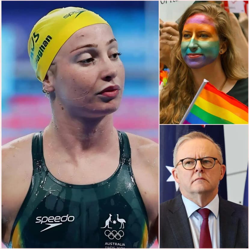 LATEST: Australia’s number one swimmer, Mollie O’Callaghan, has sparked controversy after announcing she will not participate in swimming’s “Pride Night,” stating: “This sport should focus on performance in the pool, not on political issues or social movements.” She criticized Anthony Albanese for abusing his power over athletes, leaving Albanese stunned and responding with four hurtful words.
