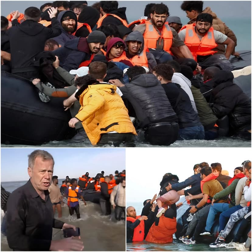 🚨 SHOCKING FOOTAGE: Masked British vigilantes were caught on video attacking French beaches, targeting migrant dinghies with violence and chaos. Inflatable boats were overturned, migrants panicked, and witnesses were stunned. Authorities are investigating this dangerous and brazen act.