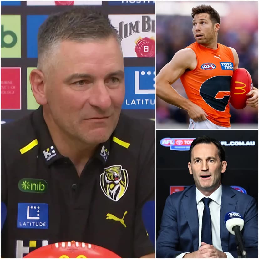 “HE’S A CHEAT!” After the devastating 131 – 75 loss at Barossa Park against the GWS Giants, Tigers’ coach, Adem Yze, erupted in anger, directly pointing at winger Toby Greene and loudly accusing the GWS Giants star of using high-tech equipment to “cheat,” demanding an immediate urgent investigation by the AFL.