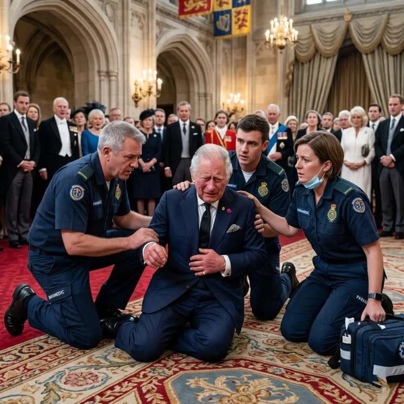 30 MINUTES AGO: Sudden panic engulfed Buckingham Palace and the entire United Kingdom as King Charles III unexpectedly collapsed during a tense and emotionally charged private audience with members of the royal family.